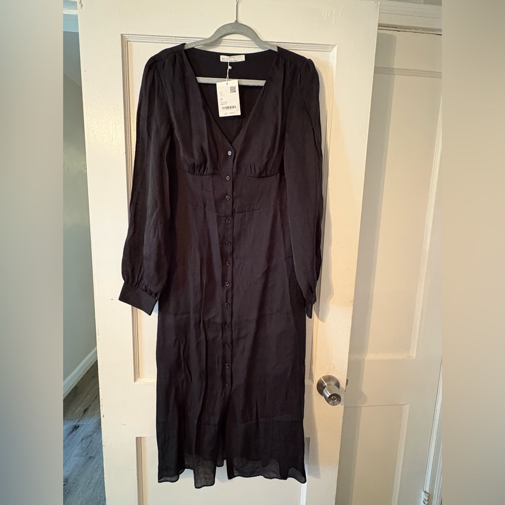 OAK + FORT Black Long Sleeve Dress